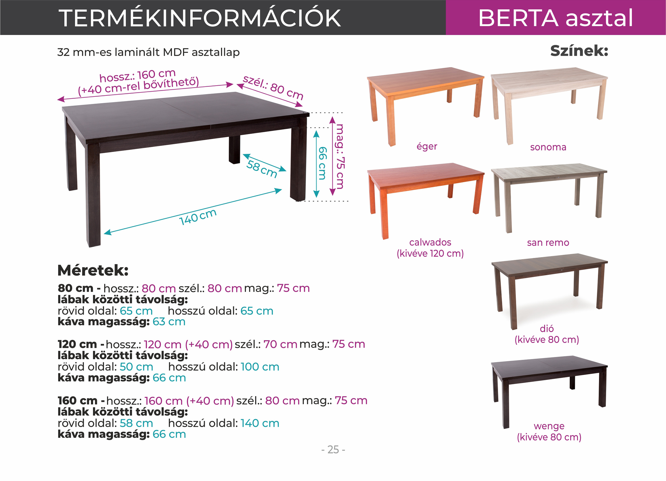 Berta asztal 120 x 70 cm - Image 37