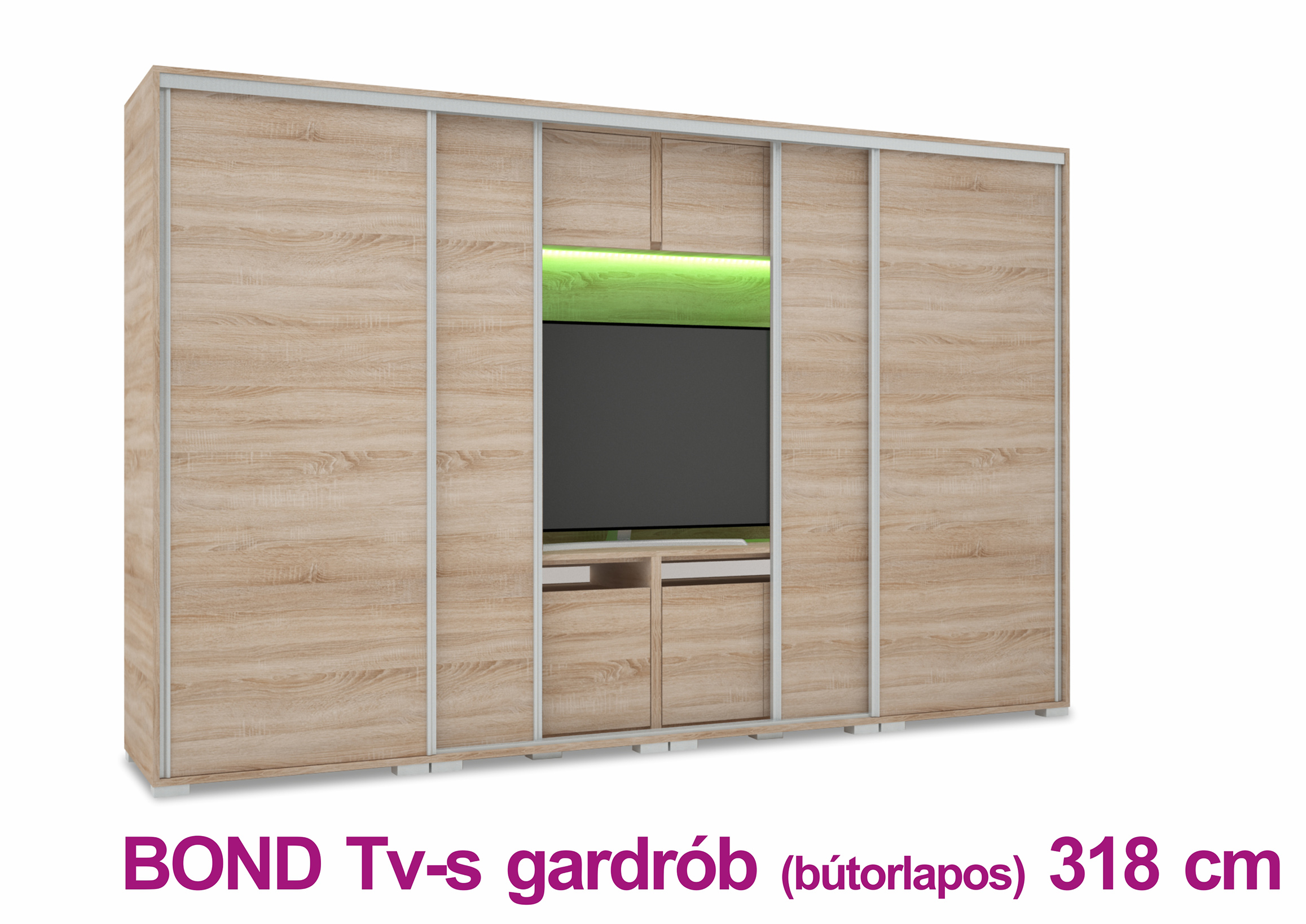Bond Tv-s gardrób bútorlapos 318 cm széles - Image 3