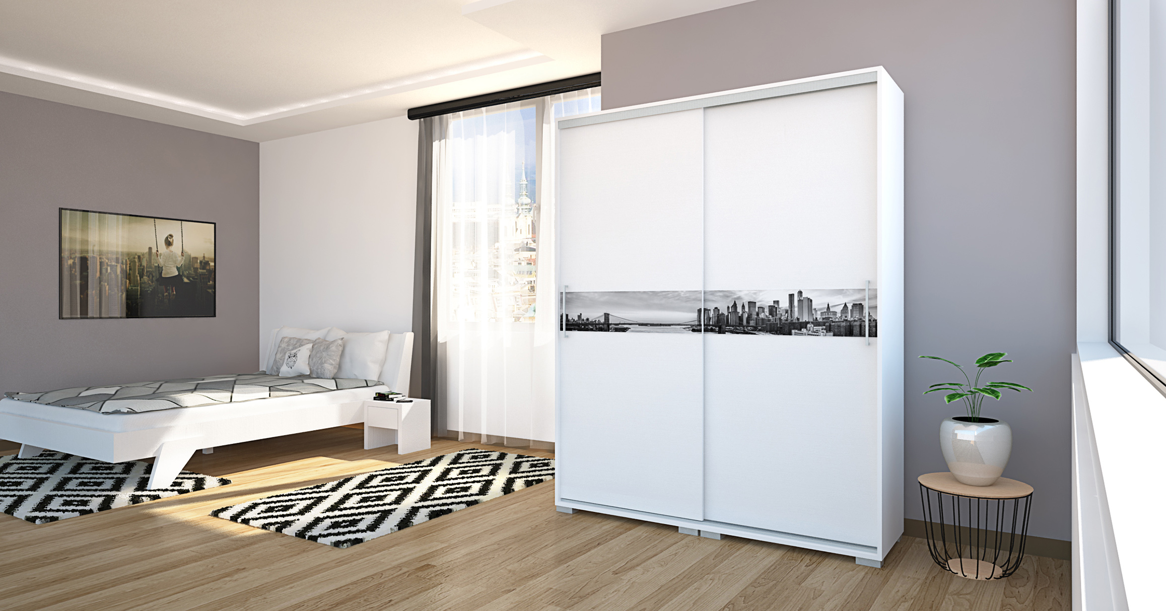 City gardrób 160 cm széles - Image 10