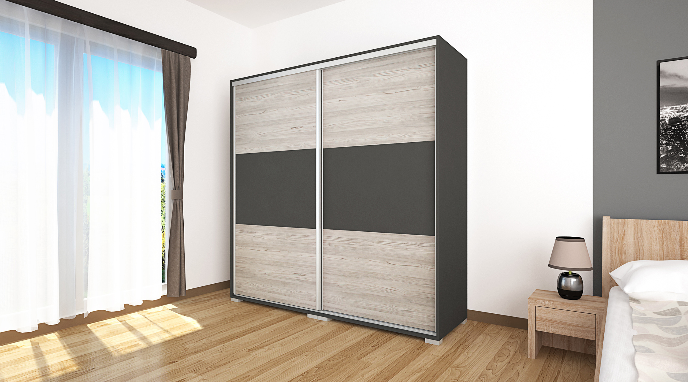 Lux gardrób 200 cm széles