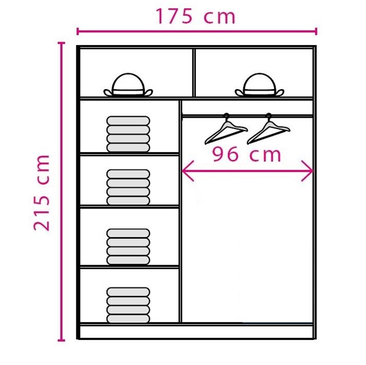 Effect gardróbszekrény 175 cm széles - Image 5