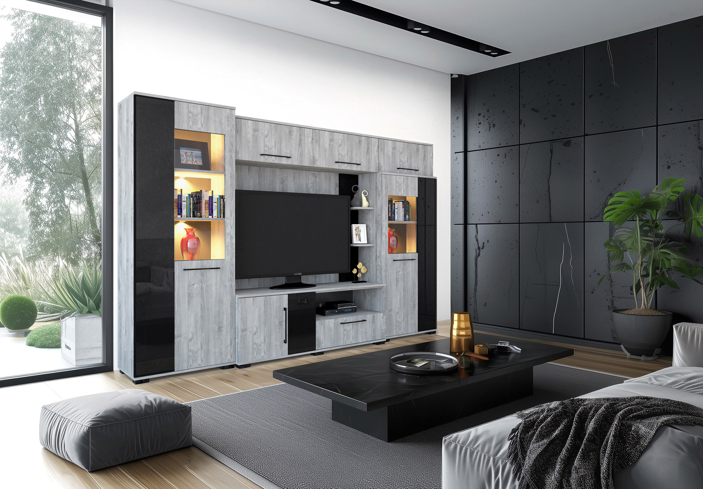 Merlin_320_szekrenysor_vitrines_LED_szoba