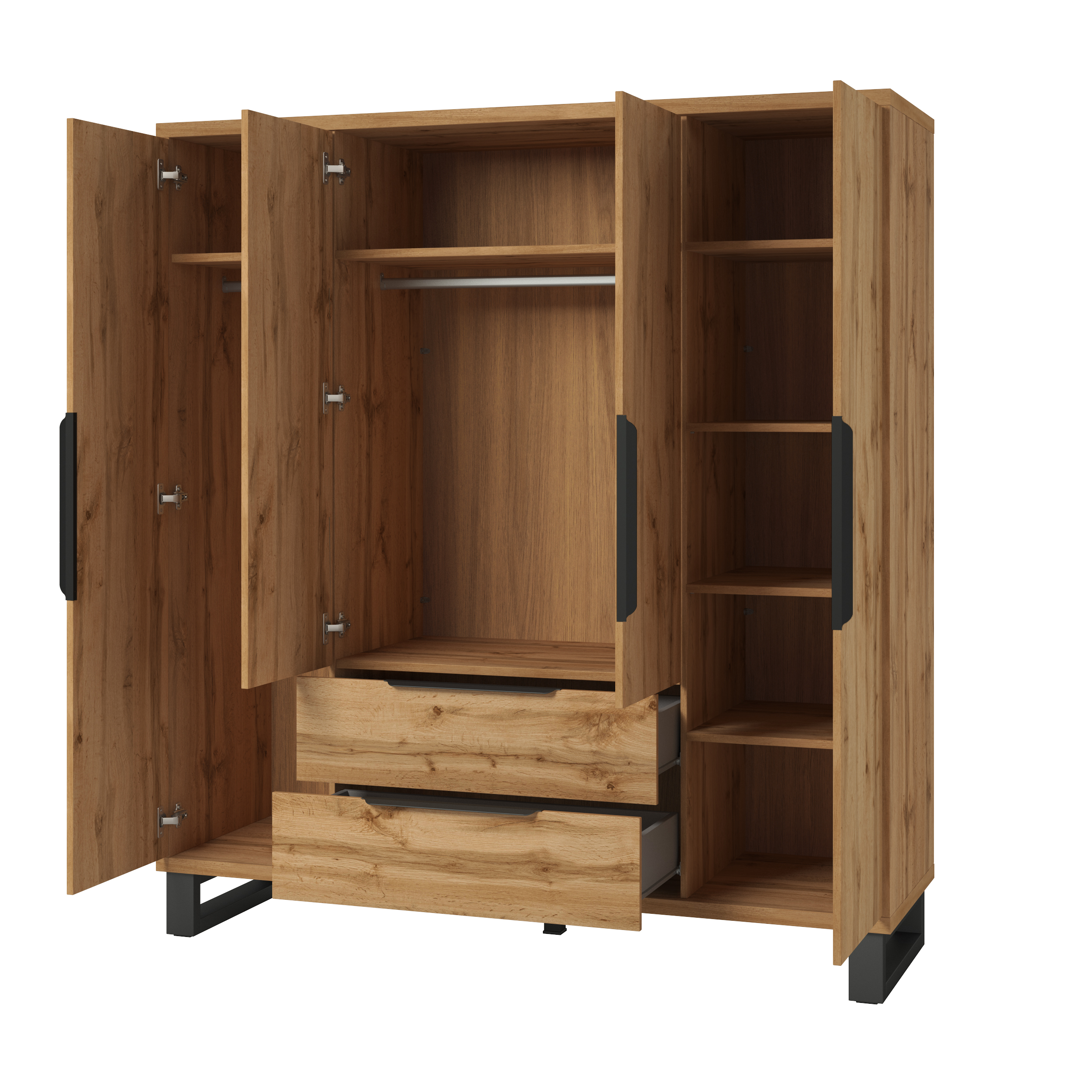 Halle S 4 ajtós 2 fiókos gardróbszekrény - Image 3