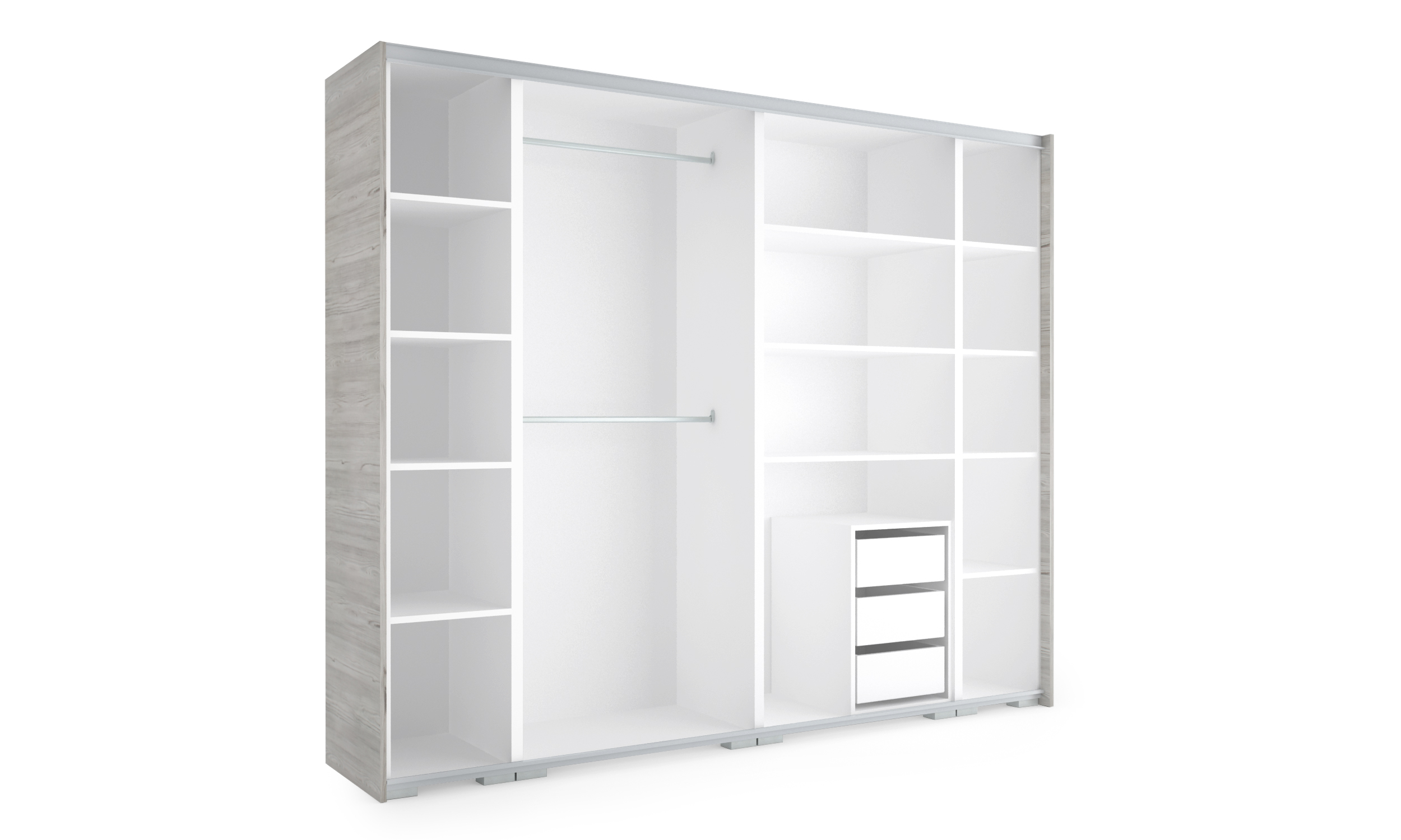 Malibu bútorlapos gardrób 254 cm széles - Image 3