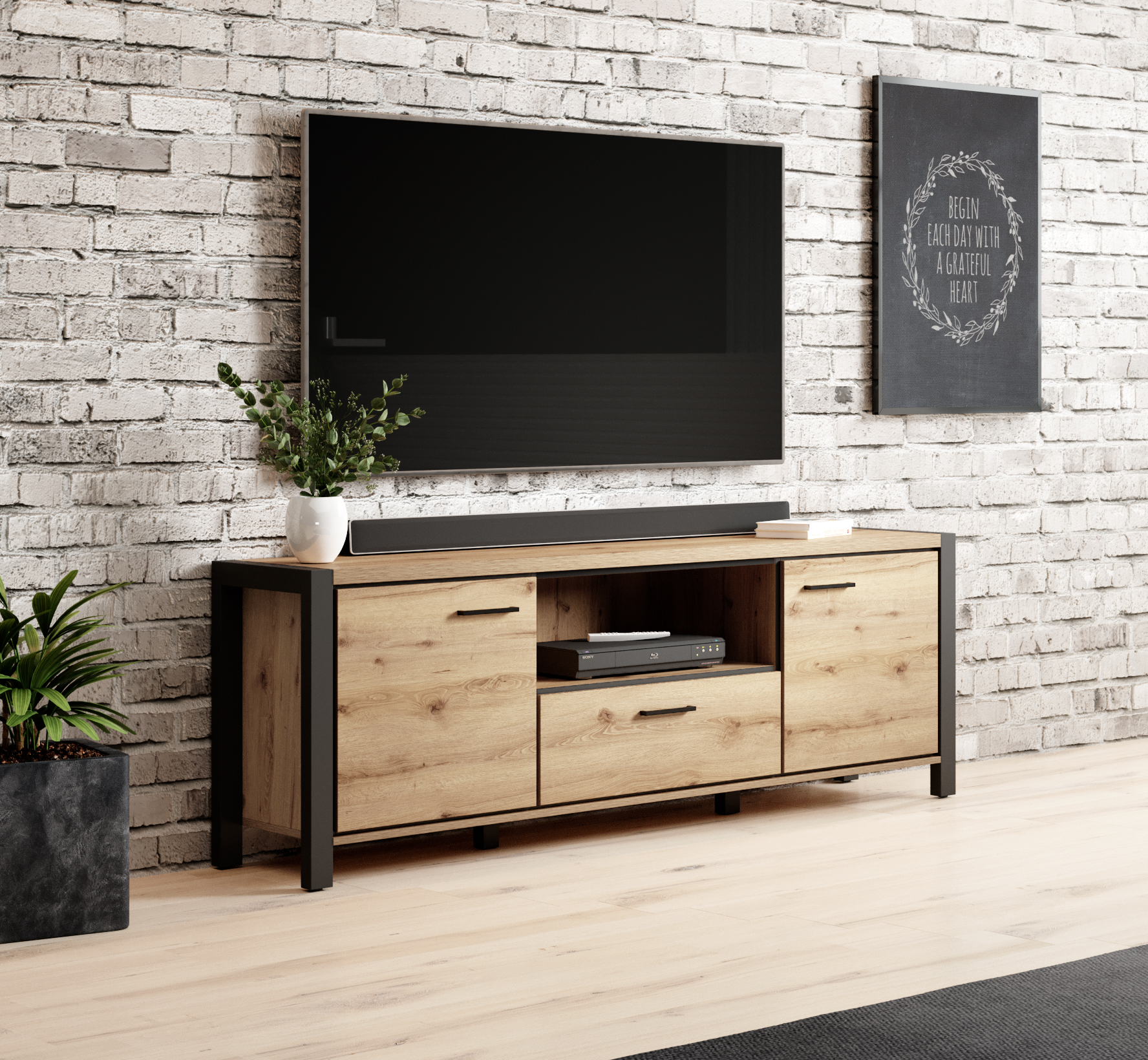 AKTIV 2 ajtós, 1 fiókos TV állvány (180 cm)