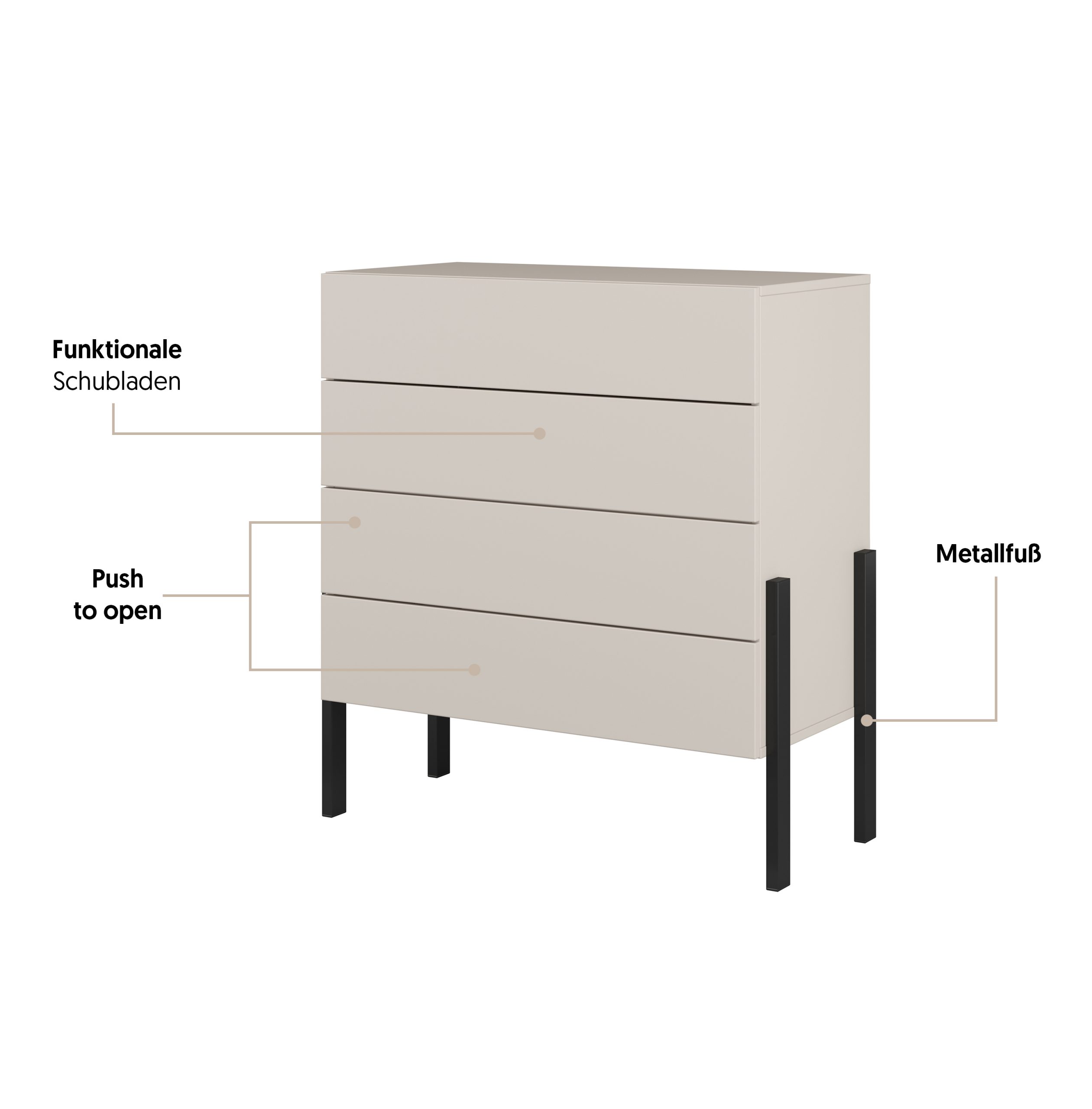 Jukon S 4 fiókos komód - Image 6
